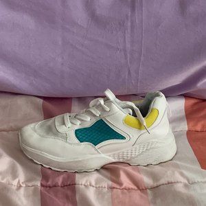 White Colorblock Chunky Sneakers